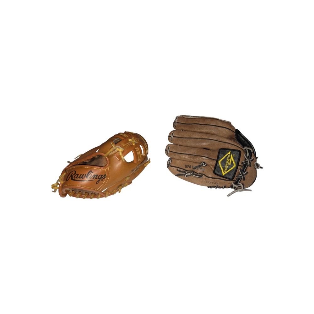 Rawlings RBG170 & Glovesmith Field Commander FC1050 Youth Baseball Gloves Lot